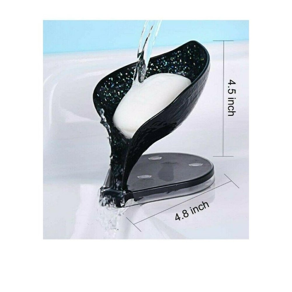 Leaf Shaped Bar Soap Cleaning Sponge Holder Tray H